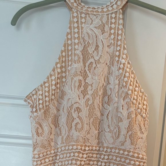 PrettyLittleThing NWT White Lace Crochet High-Neck Midi Dress - Picture 5 of 12
